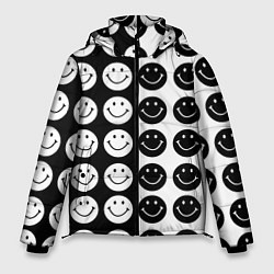 Куртка зимняя мужская Smiley black and white, цвет: 3D-черный