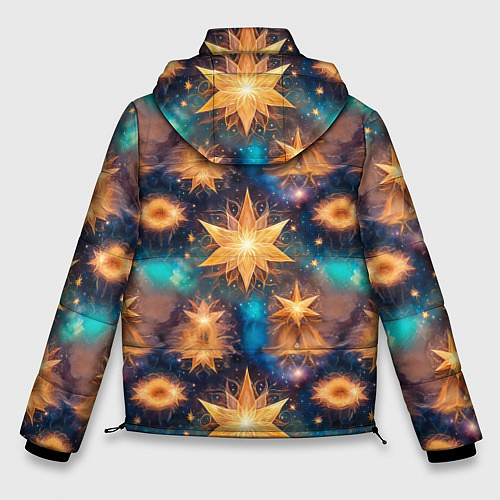 Мужская зимняя куртка Фантастические звезды узор / 3D-Светло-серый – фото 2