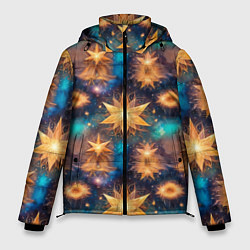 Куртка зимняя мужская Фантастические звезды узор, цвет: 3D-светло-серый