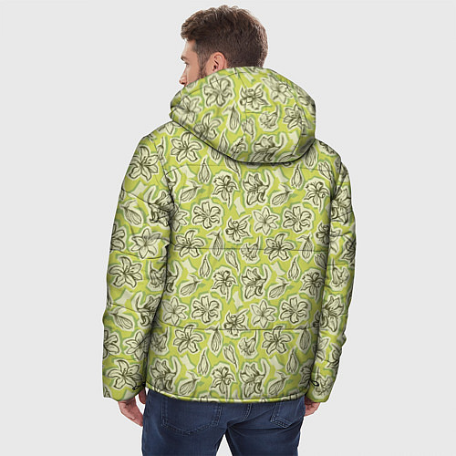 Мужская зимняя куртка Весенние лилии / 3D-Светло-серый – фото 4