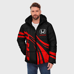 Куртка зимняя мужская Honda CR-V - красный и карбон, цвет: 3D-красный — фото 2
