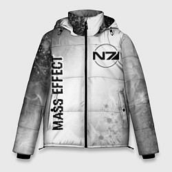 Куртка зимняя мужская Mass Effect glitch на светлом фоне: надпись, симво, цвет: 3D-черный
