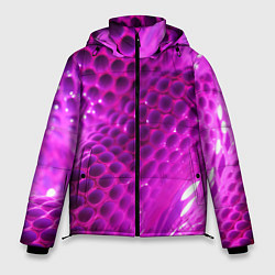 Куртка зимняя мужская Розовые объемные соты, цвет: 3D-черный
