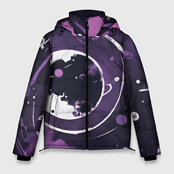 Куртка зимняя мужская Фиолетовый космос - нейросеть, цвет: 3D-черный