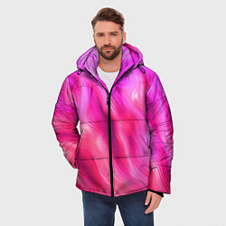 Куртка зимняя мужская Pink abstract texture, цвет: 3D-светло-серый — фото 2
