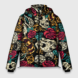 Куртка зимняя мужская A pattern for a hipster, цвет: 3D-черный