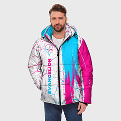 Куртка зимняя мужская Evangelion neon gradient style: по-вертикали, цвет: 3D-черный — фото 2