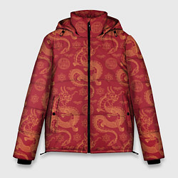 Куртка зимняя мужская Dragon red pattern, цвет: 3D-черный
