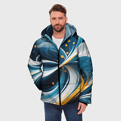 Куртка зимняя мужская Закрученная абстракция от нейросети, цвет: 3D-светло-серый — фото 2