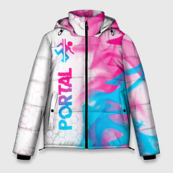 Куртка зимняя мужская Portal neon gradient style: по-вертикали, цвет: 3D-черный