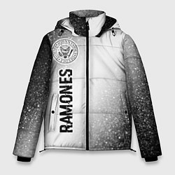 Мужская зимняя куртка Ramones glitch на светлом фоне: по-вертикали