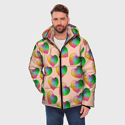 Куртка зимняя мужская Цветной листик, цвет: 3D-красный — фото 2