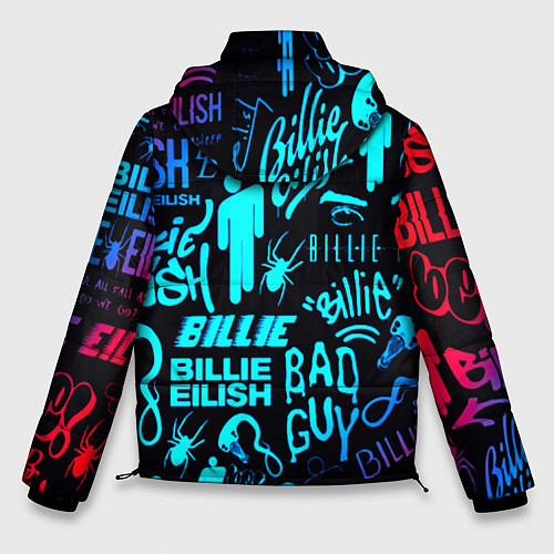 Мужская зимняя куртка Billie Eilish neon pattern / 3D-Светло-серый – фото 2