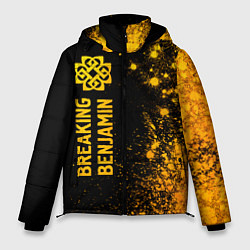 Куртка зимняя мужская Breaking Benjamin - gold gradient: по-вертикали, цвет: 3D-черный