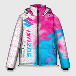 Мужская зимняя куртка Suzuki neon gradient style: по-вертикали