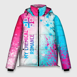 Мужская зимняя куртка My Chemical Romance neon gradient style: по-вертик
