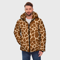 Куртка зимняя мужская Кожа жирафа - giraffe, цвет: 3D-светло-серый — фото 2