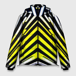 Куртка зимняя мужская Зеркальный паттерн из полос, цвет: 3D-светло-серый