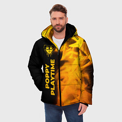 Куртка зимняя мужская Poppy Playtime - gold gradient: по-вертикали, цвет: 3D-черный — фото 2