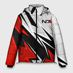 Куртка зимняя мужская N7 mass effect - white and red, цвет: 3D-черный