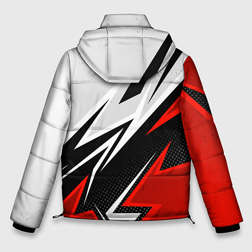 Мужская зимняя куртка N7 mass effect - white and red / 3D-Светло-серый – фото 2