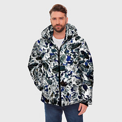 Куртка зимняя мужская Абстракция ледяные вершины, цвет: 3D-светло-серый — фото 2