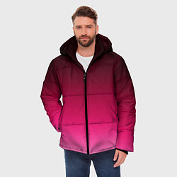Куртка зимняя мужская Розово-малиновый градиент, цвет: 3D-светло-серый — фото 2