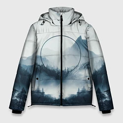 Куртка зимняя мужская Утренние горы, цвет: 3D-светло-серый