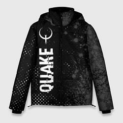 Мужская зимняя куртка Quake glitch на темном фоне: по-вертикали