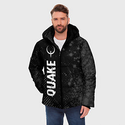 Куртка зимняя мужская Quake glitch на темном фоне: по-вертикали, цвет: 3D-черный — фото 2