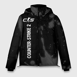 Мужская зимняя куртка Counter-Strike 2 glitch на темном фоне по-вертикал
