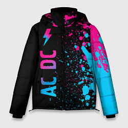 Куртка зимняя мужская AC DC - neon gradient по-вертикали, цвет: 3D-черный