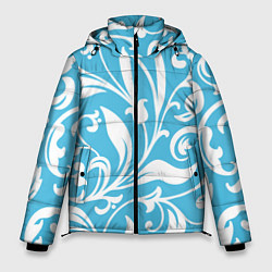 Куртка зимняя мужская Растительный паттерн - минимализм, цвет: 3D-красный