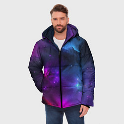 Куртка зимняя мужская Бескрайний космос фиолетовый, цвет: 3D-черный — фото 2