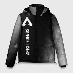 Мужская зимняя куртка Apex Legends glitch на темном фоне по-вертикали