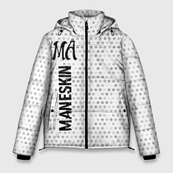 Мужская зимняя куртка Maneskin glitch на светлом фоне по-вертикали
