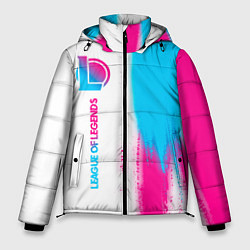 Куртка зимняя мужская League of Legends neon gradient style по-вертикали, цвет: 3D-черный