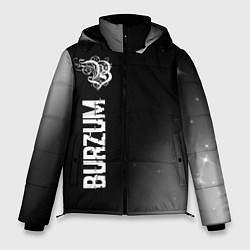 Мужская зимняя куртка Burzum glitch на темном фоне по-вертикали