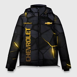 Куртка зимняя мужская Chevrolet - плиты с эффектом свечения, цвет: 3D-черный
