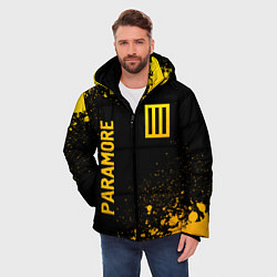 Куртка зимняя мужская Paramore - gold gradient вертикально, цвет: 3D-черный — фото 2