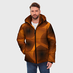Куртка зимняя мужская Шоколадные овалы, цвет: 3D-светло-серый — фото 2