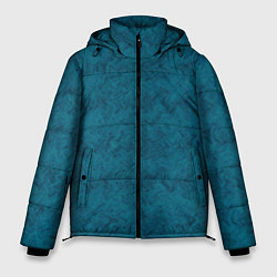 Мужская зимняя куртка Бирюзовая текстура имитация меха