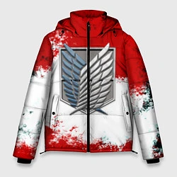 Куртка зимняя мужская Атака титанов аниме краски, цвет: 3D-светло-серый