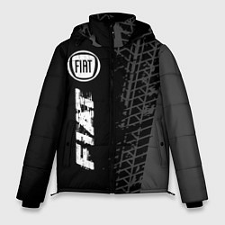 Куртка зимняя мужская Fiat speed на темном фоне со следами шин по-вертик, цвет: 3D-черный
