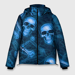 Мужская зимняя куртка Синие черепа и кости