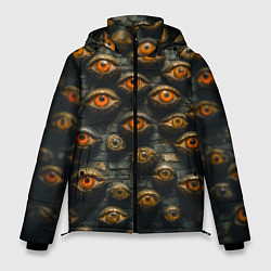 Куртка зимняя мужская Глаза на стене, цвет: 3D-черный