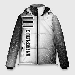 Мужская зимняя куртка OneRepublic glitch на светлом фоне по-вертикали