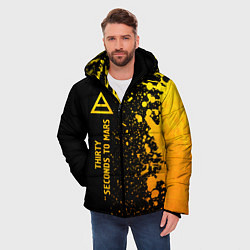 Куртка зимняя мужская Thirty Seconds to Mars - gold gradient по-вертикал, цвет: 3D-черный — фото 2