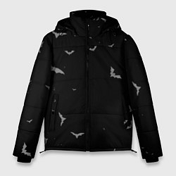 Куртка зимняя мужская Летучие мыши на черном небе, цвет: 3D-черный