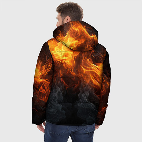 Мужская зимняя куртка Огонь и дым / 3D-Красный – фото 4
